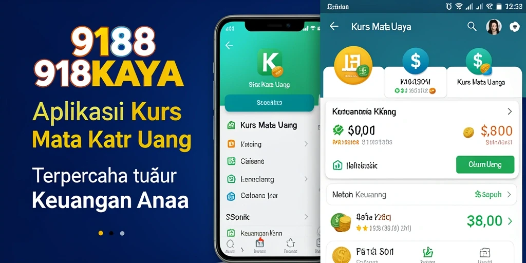 Antarmuka aplikasi 918KAYA yang menampilkan fungsi Kurs Mata Uang.