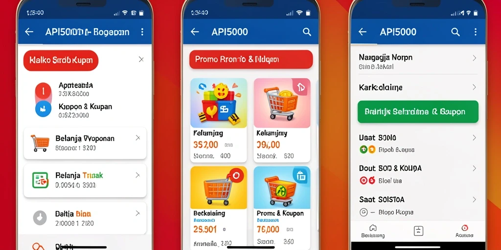 Antarmuka API5000 menampilkan berbagai promo dan kupon menarik.