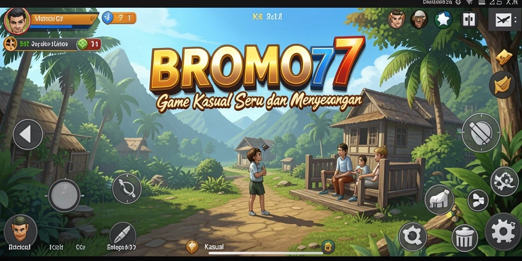 Antarmuka permainan BROMO77 yang menarik dan interaktif.